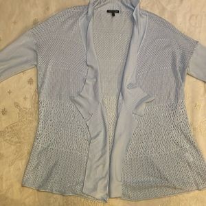 Eileen Fisher Silk Blend Open Front Drape Cardigan Sweater